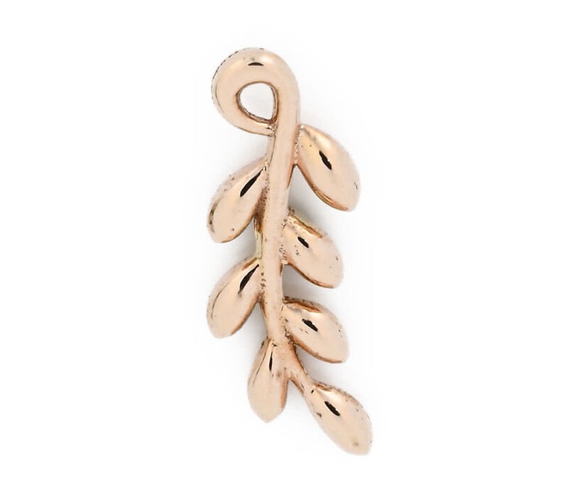 Tendril Threadless End in 14K Gold