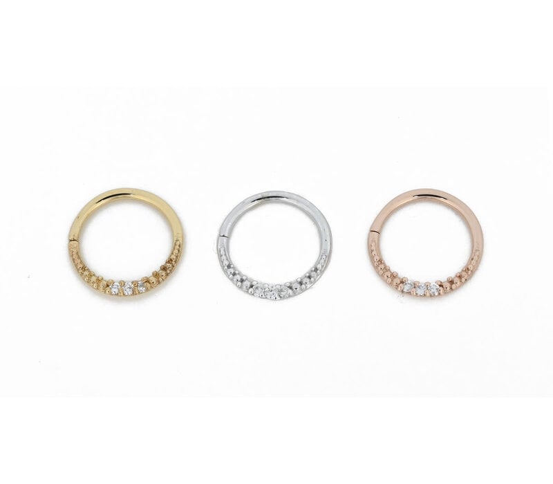 18G Athena Continuous Hoop in 14K Gold with Diamonds