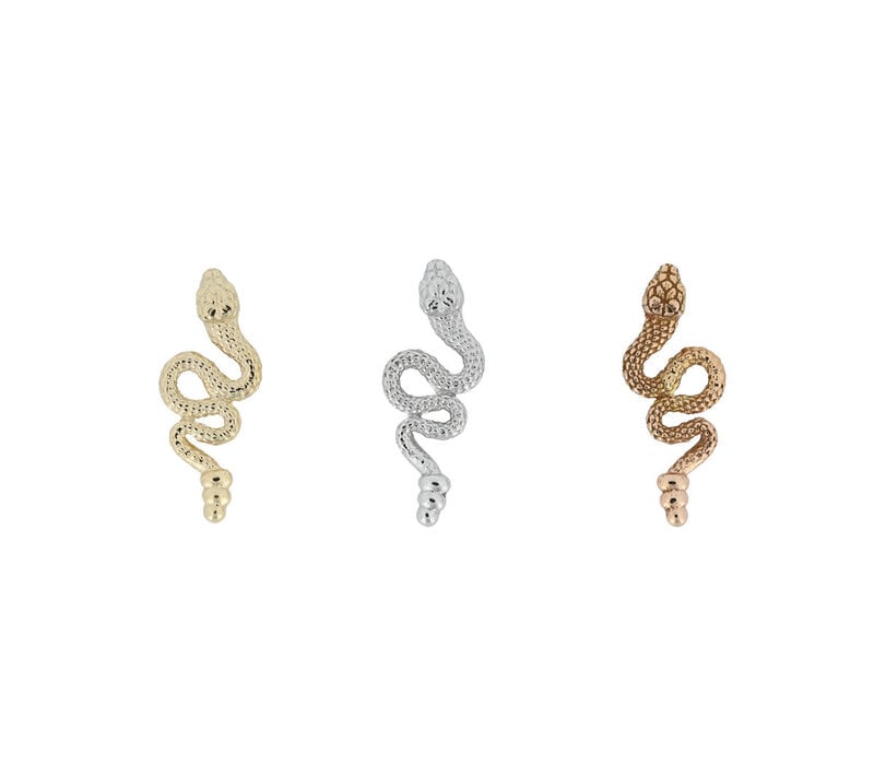 Slither Threadless End in 14K Gold