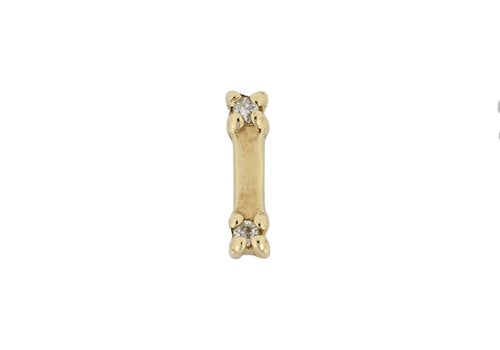 Tawapa Beam Threadless End in 14K Gold with Diamonds