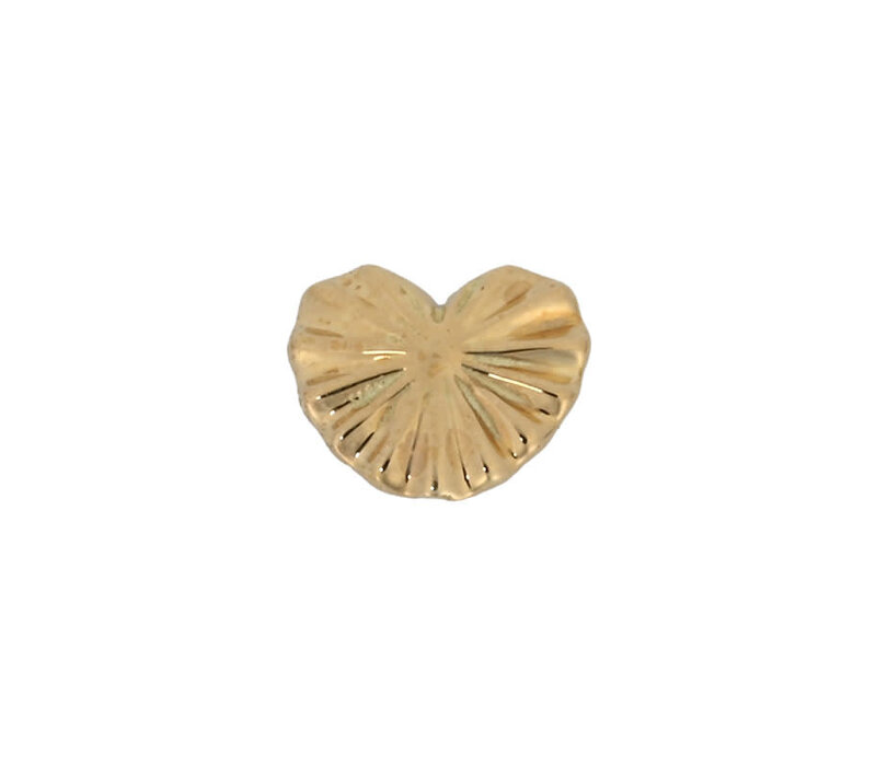 Heart Shine Threadless End in 14K Gold