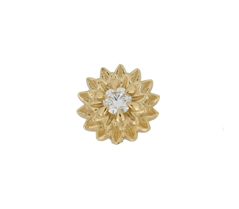 Dahlia Diamond Threadless End in 14K Gold