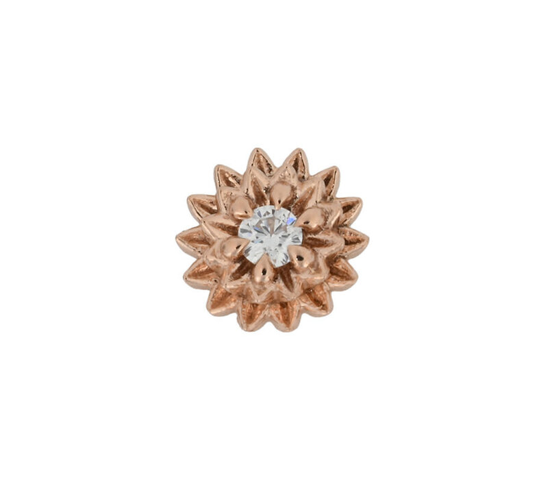 Dahlia Diamond Threadless End in 14K Gold