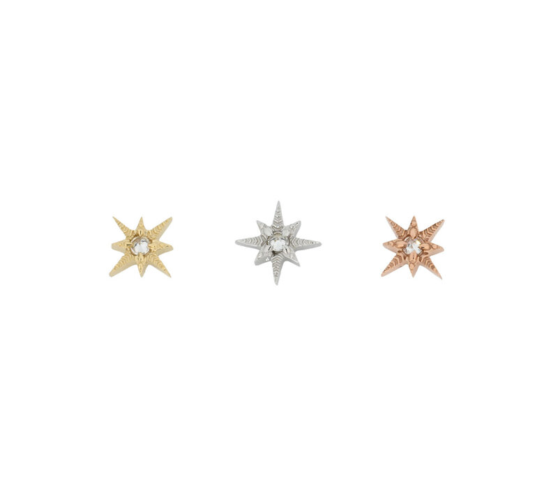 Elendres Diamond Threadless End in 14K Gold