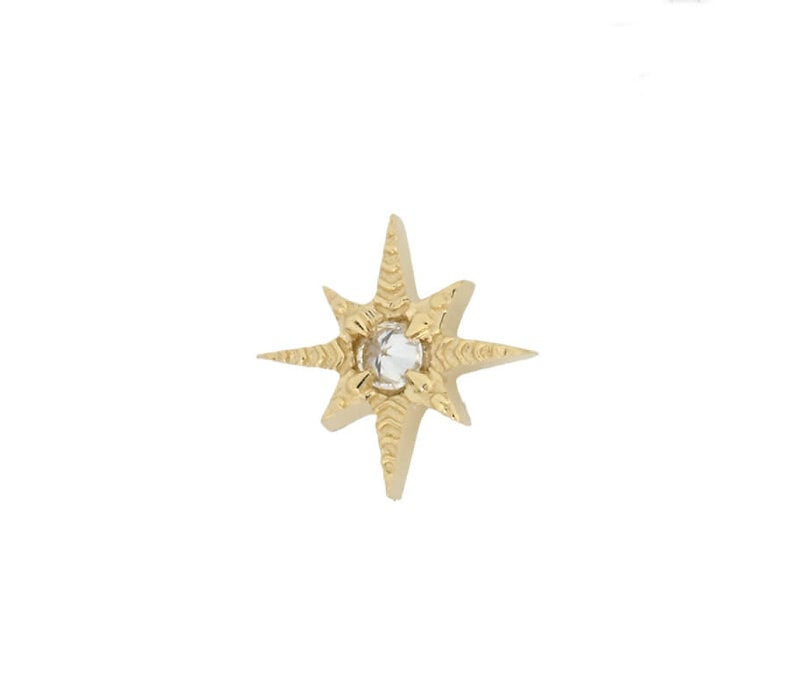 Elendres Diamond Threadless End in 14K Gold