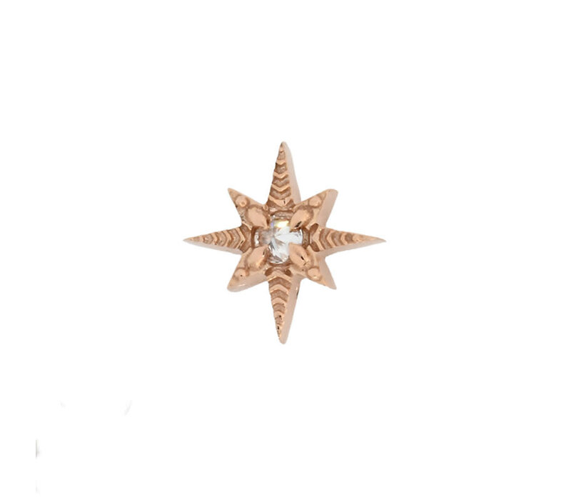 Elendres Diamond Threadless End in 14K Gold