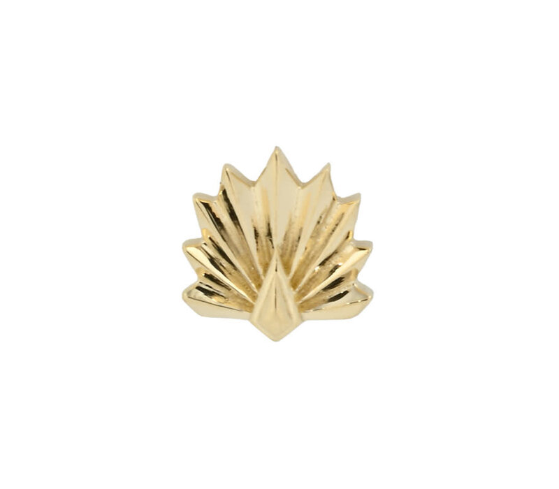 Deco Threadless End in 14K Gold