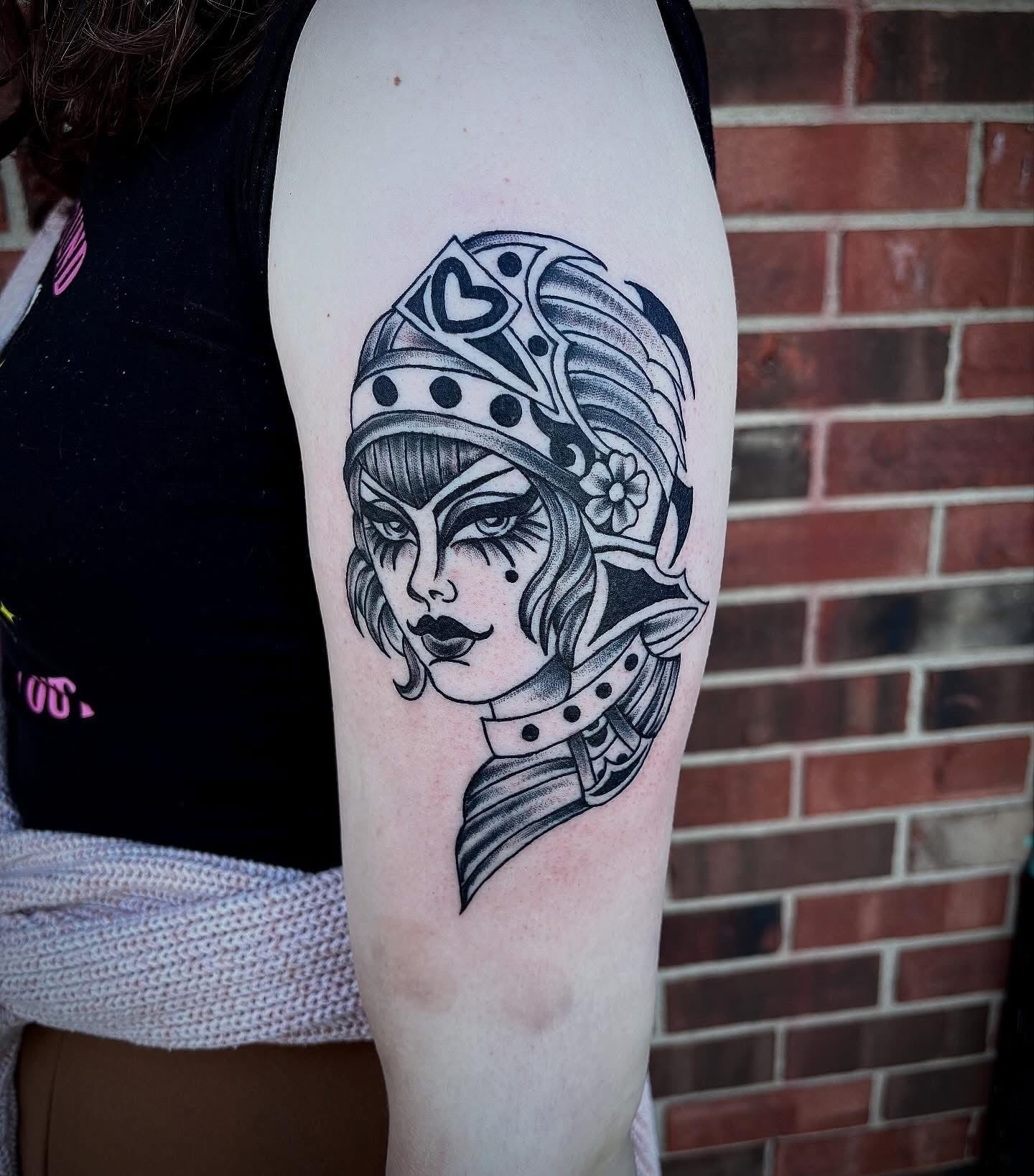 Taylor blackwork woman portrait tattoo portfolio