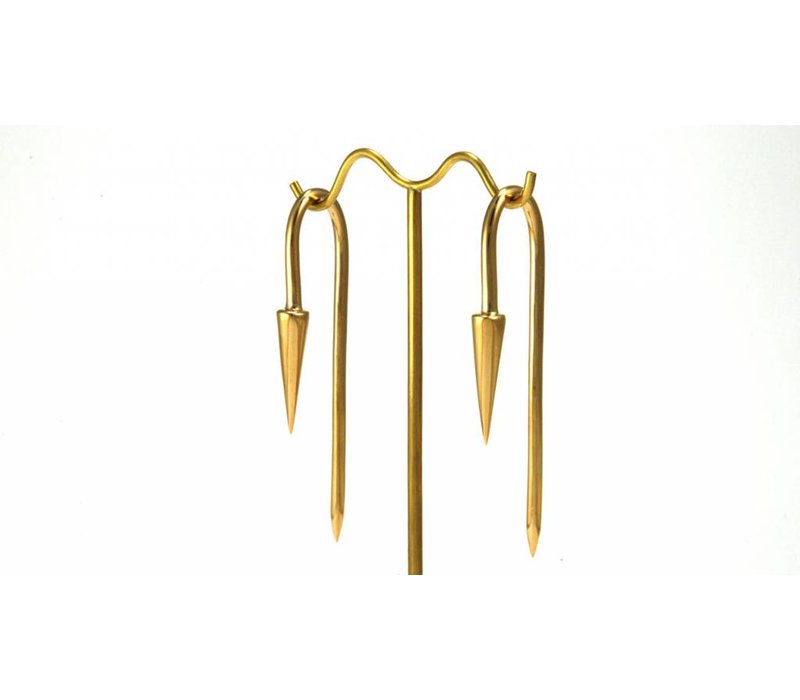 Pyramid Hook in Yellow Gold, 8 Gauge