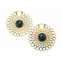 Dahlia in Brass with Sea Blue Stone