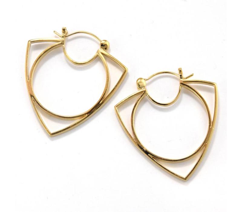 Mini Menage a Trois Hoop in Yellow Gold