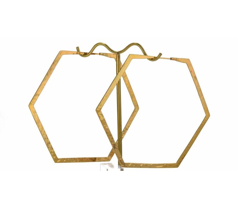 Large Hexagon Hoop in Yellow gold