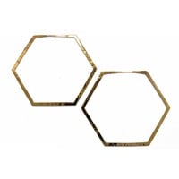 Large Hexagon Hoop in Yellow gold