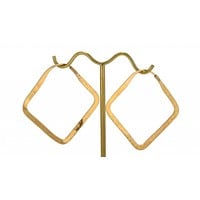 Small Square Hoop in Yellow Gold