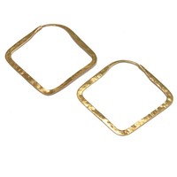 Small Square Hoop in Yellow Gold