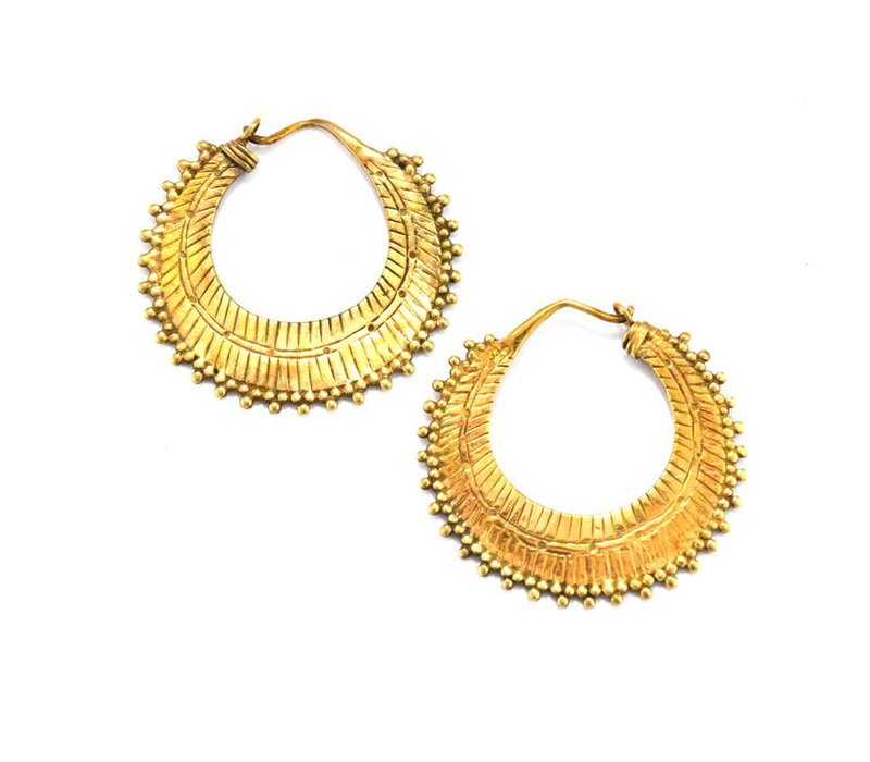 Small Afghan Hoop in Yellow Gold