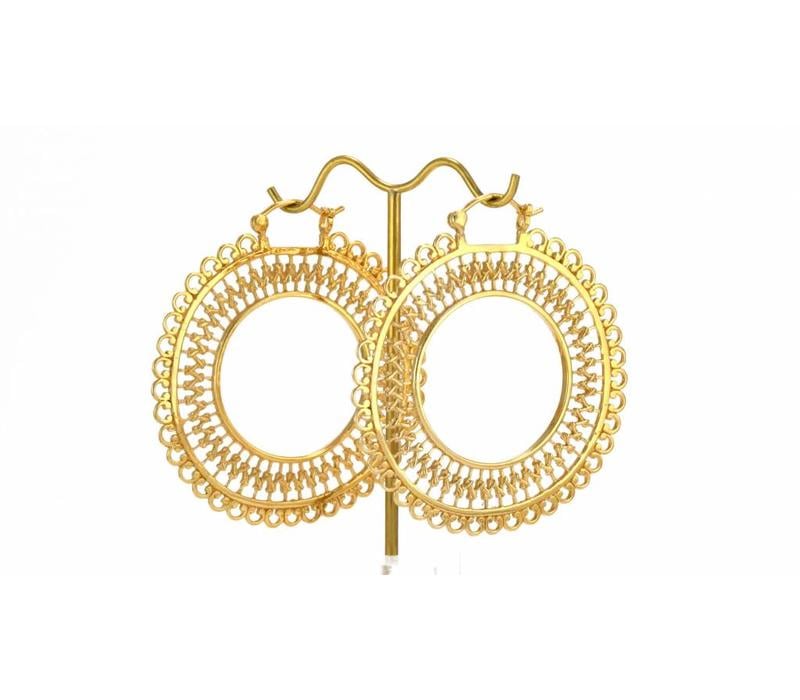 Lace Hoop in Yellow Gold