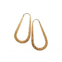 Large Raindrop Hoop in Yellow Gold