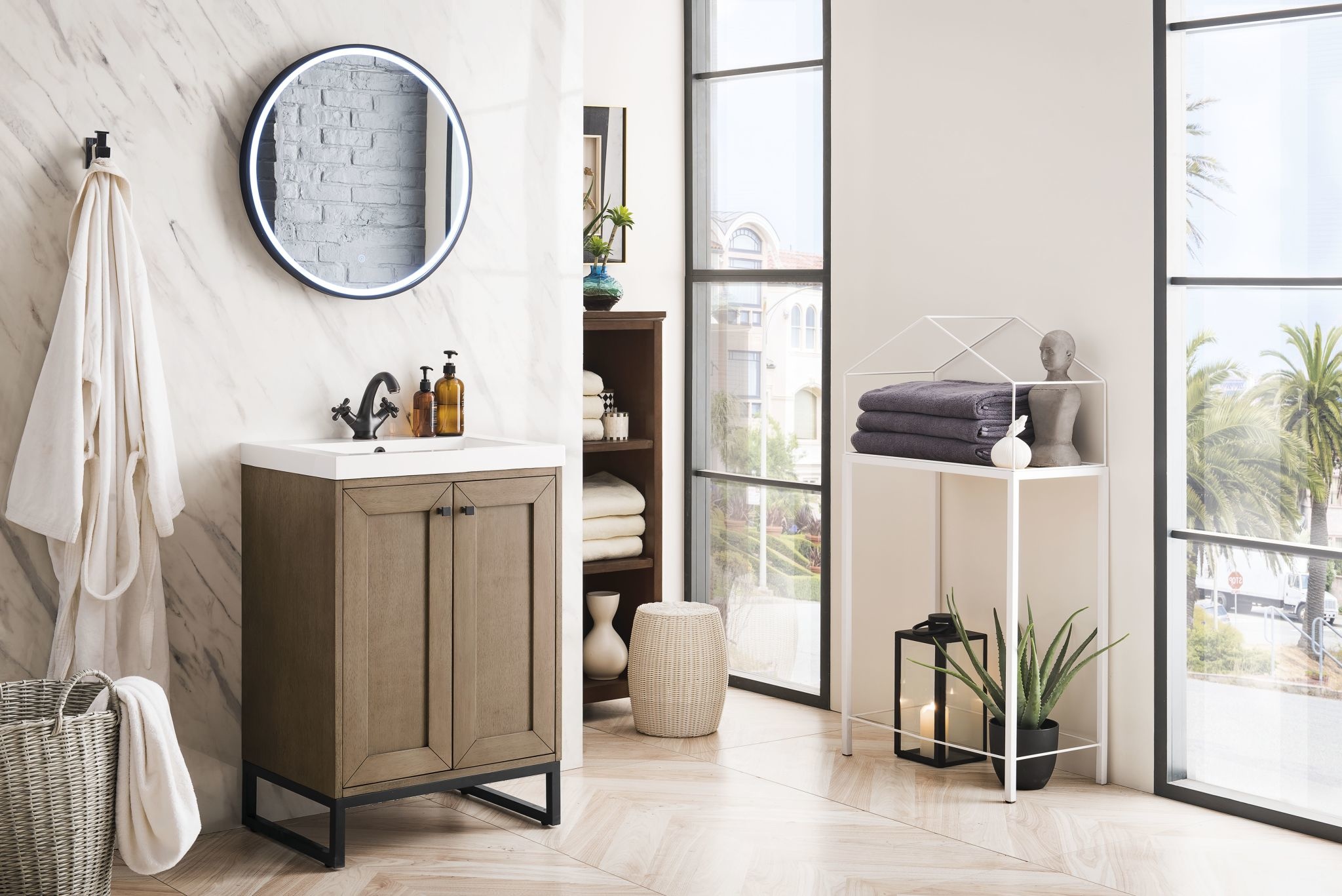 James Martin Chianti 24 Single Bathroom Vanity in Whitewashed
