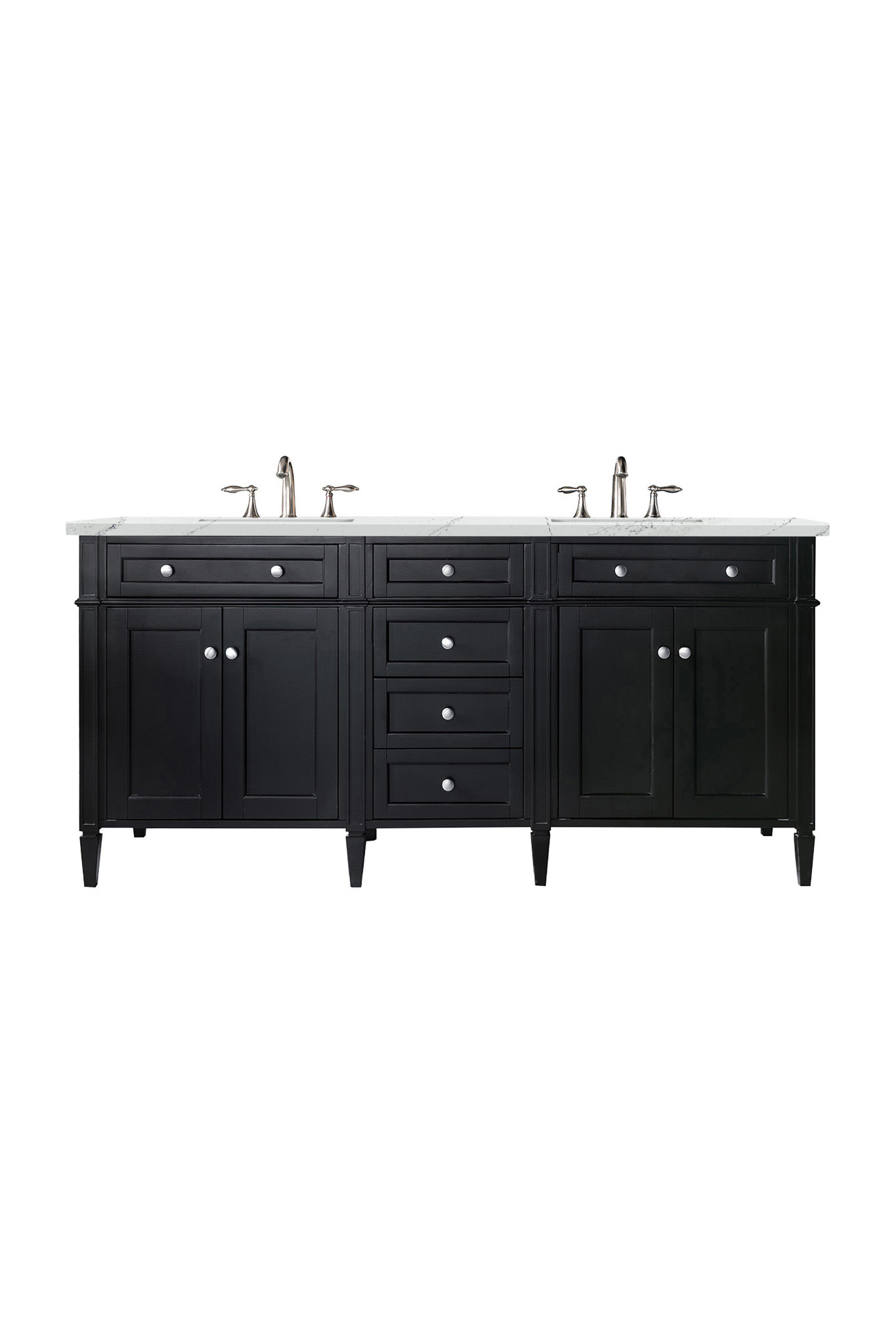 Brittany 72" Double Vanity w/ 3 CM Ethereal Noctis Quartz Top Polaris