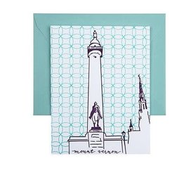 Single Card- Washington Monument, Purple/Teal