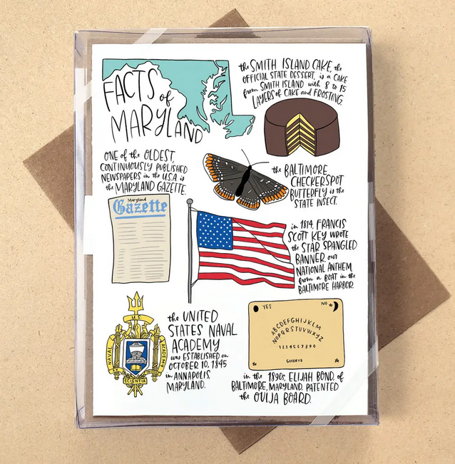Allport Editions Maryland Facts Notecards, Boxed