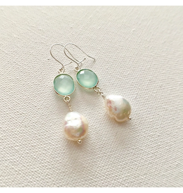 Chalcedony & Pearl Earrings