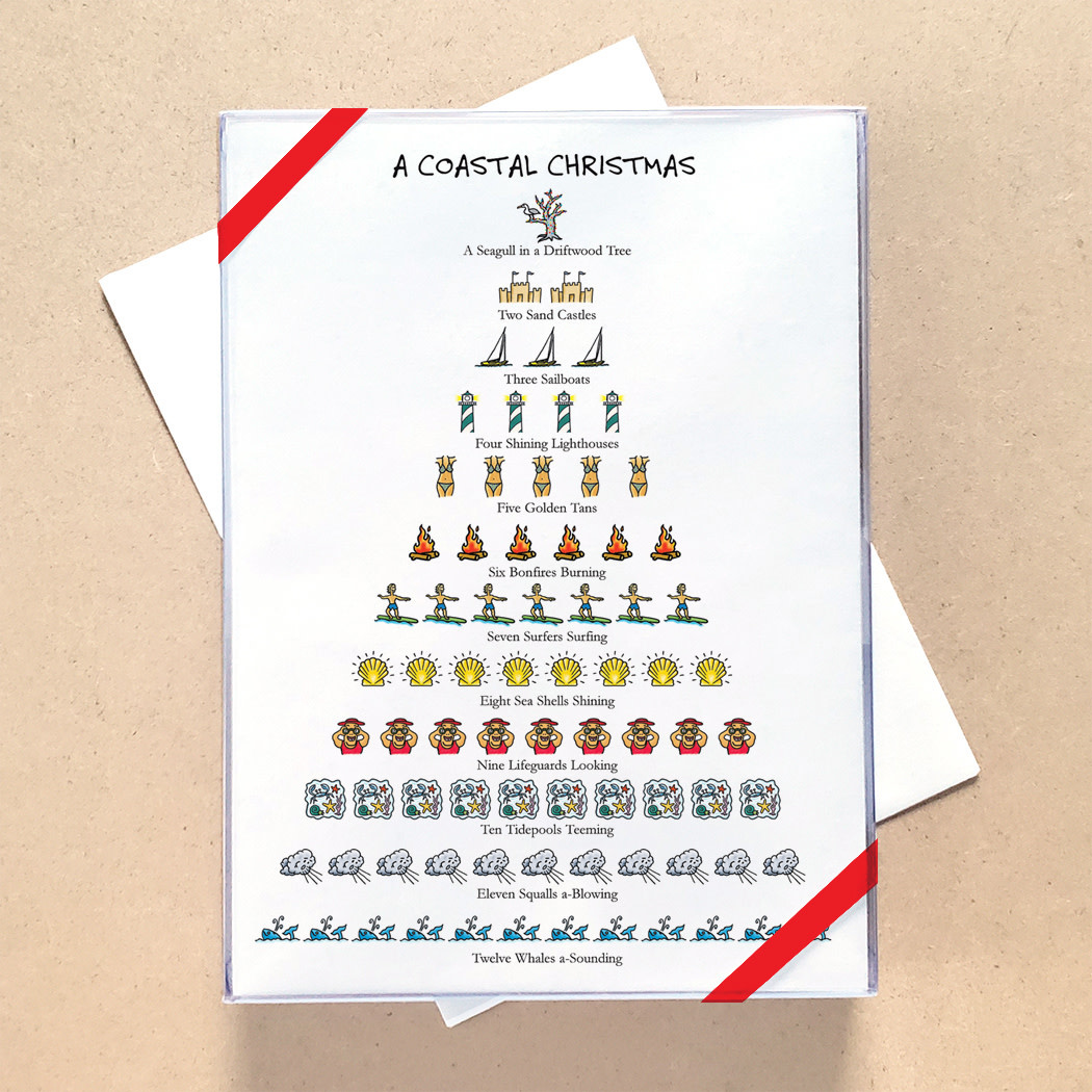 Allport Editions Coastal 12-Days of Christmas set of 12 Cards