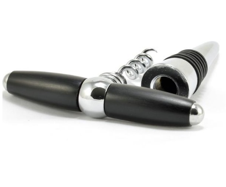 Corkscrew and Stopper Set, Ebony Wood