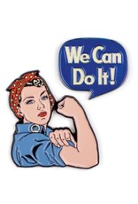 Unemployed Philosophers Guild Rosie The Riveter and We Can Do It Enamel Pin Set - 2 Unique Colored Metal Lapel Pins