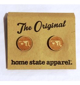 Home State Apparel Earrings- Heart State Studs, Home State Apparel
