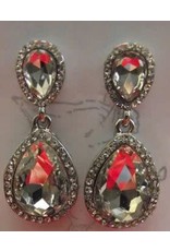 Silver Crystal Cluster Post Earrings