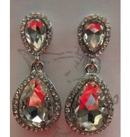 Silver Crystal Cluster Post Earrings