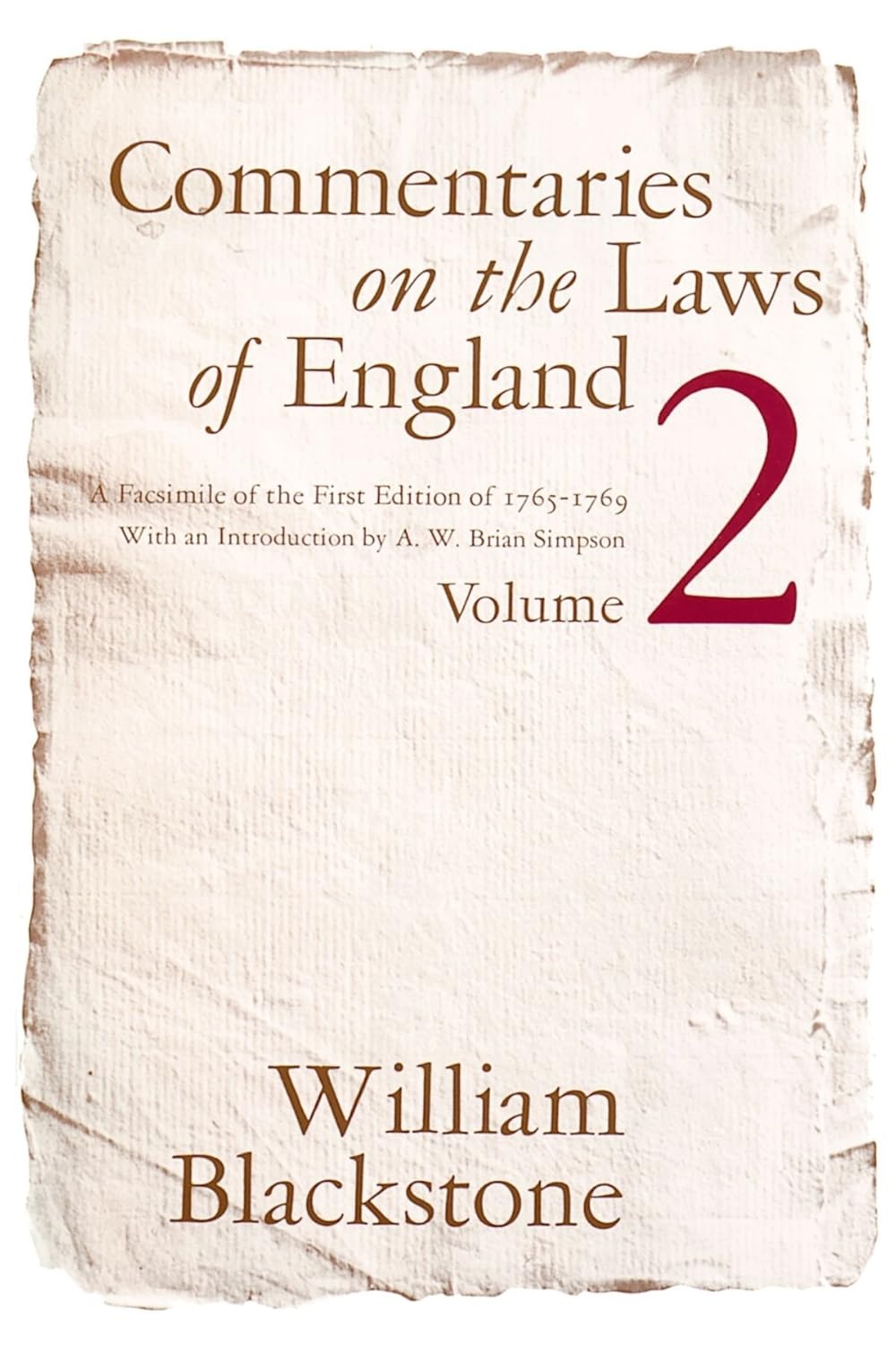 Commentaries on the Laws of England Volume 2 (Used Books) (hc) - Blackstone