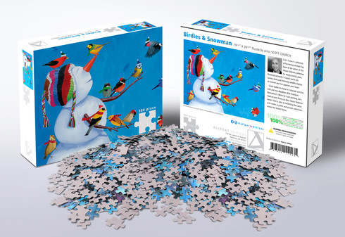 Allport Editions Puzzle- Birdies & Snowman 500pc