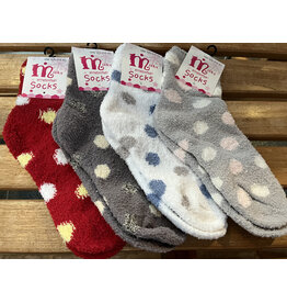 Polka Dot Winter Fuzzy Socks ( Mixed Color Assortment )