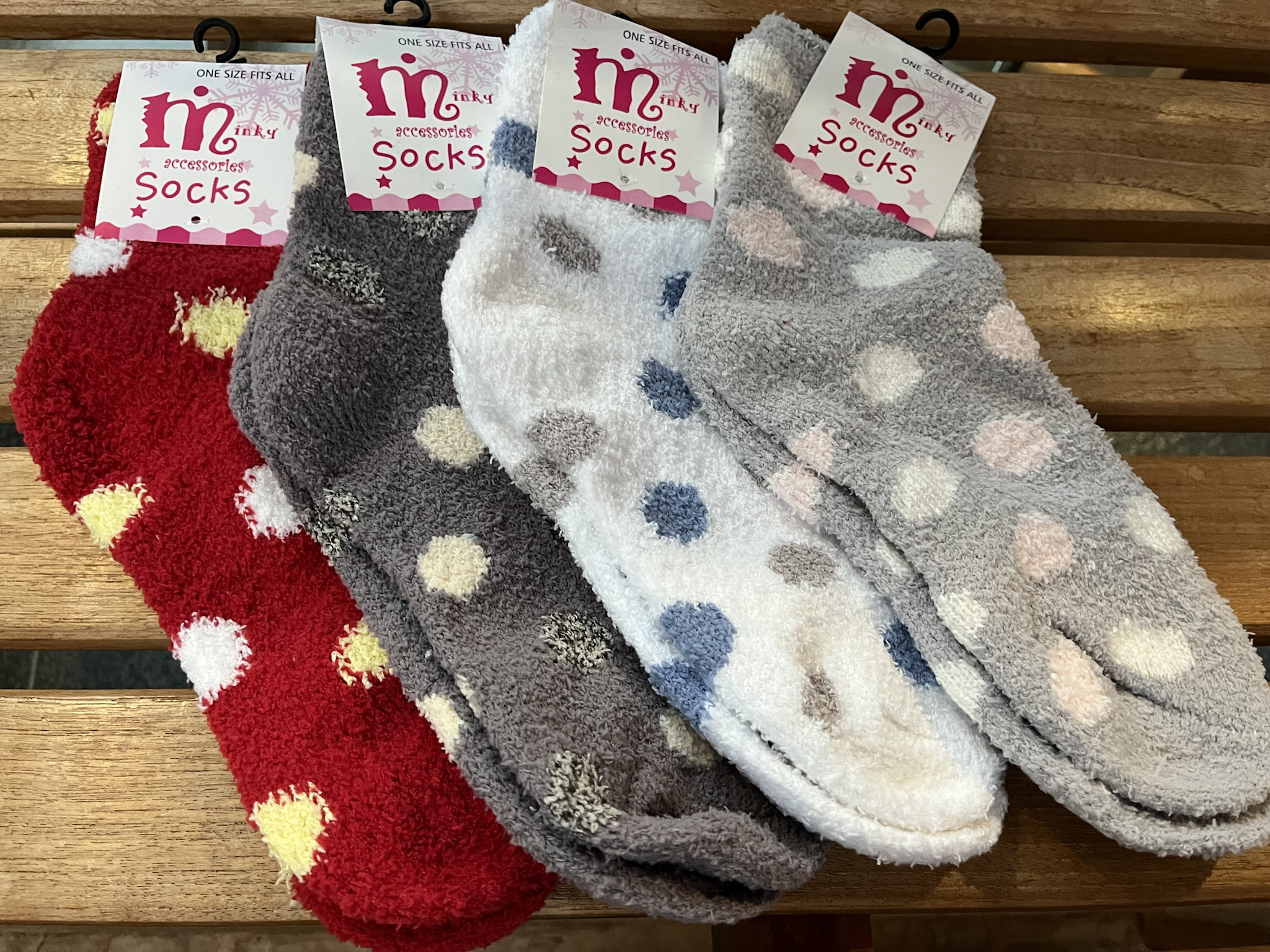 Polka Dot Winter Fuzzy Socks ( Mixed Color Assortment )