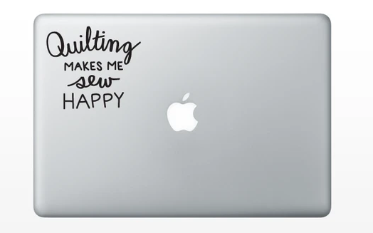 Quilting Makes Me Sew Happy Decal