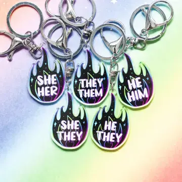 Pronoun Lgbtq+ Keychains