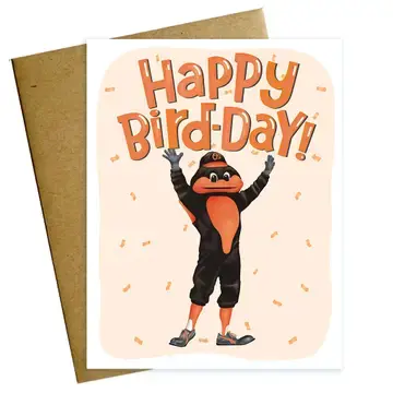 Happy Bird-Day Baltimore Oiroles Birthday Card