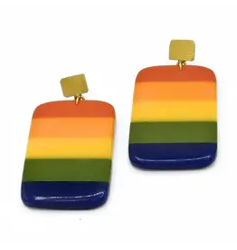 Radiant Rainbow Resin Earrings