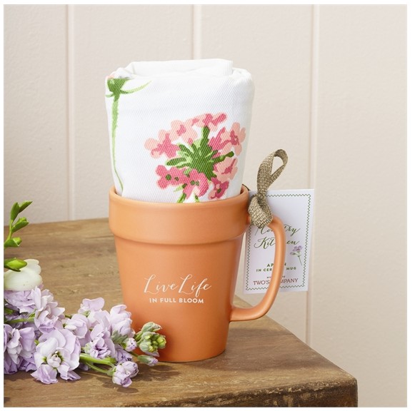 Two's Company Floral Apron & Ceramic Mug