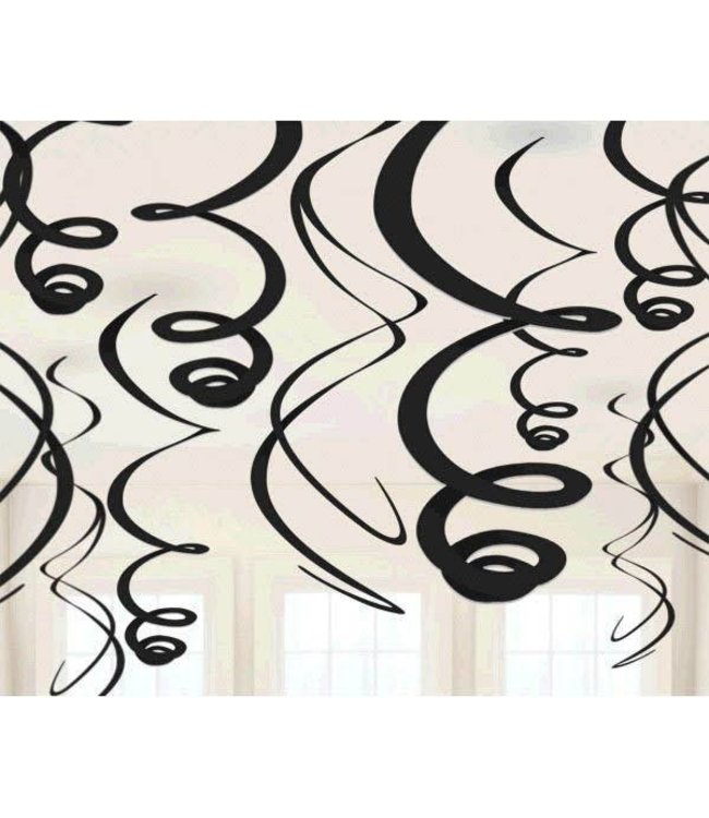 Amscan Inc. Plastic Swirls Decorations-Black