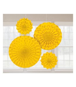 Amscan Inc. Glitter Fans-Yellow