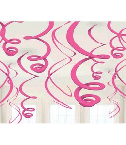 Amscan Inc. Plastic Swirls Decorations Bright Pink