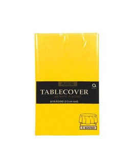 Amscan Inc. Plastic Round Table Cover 84 Inches-Yellow Sunshine