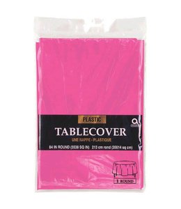 Amscan Inc. Plastic Tablecover-Bright Pink 84"
