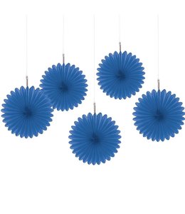 Amscan Inc. Mini Fan Deco 5/pk- Bright Royal Blue