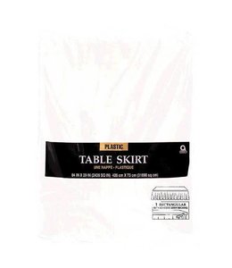 Amscan Inc. Plastic Table Skirts-14 Ft. X 29 Inch White