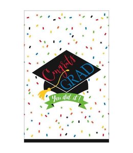Amscan Inc. 100% Done Grad-Plastic Table Cover (54X84) Inches